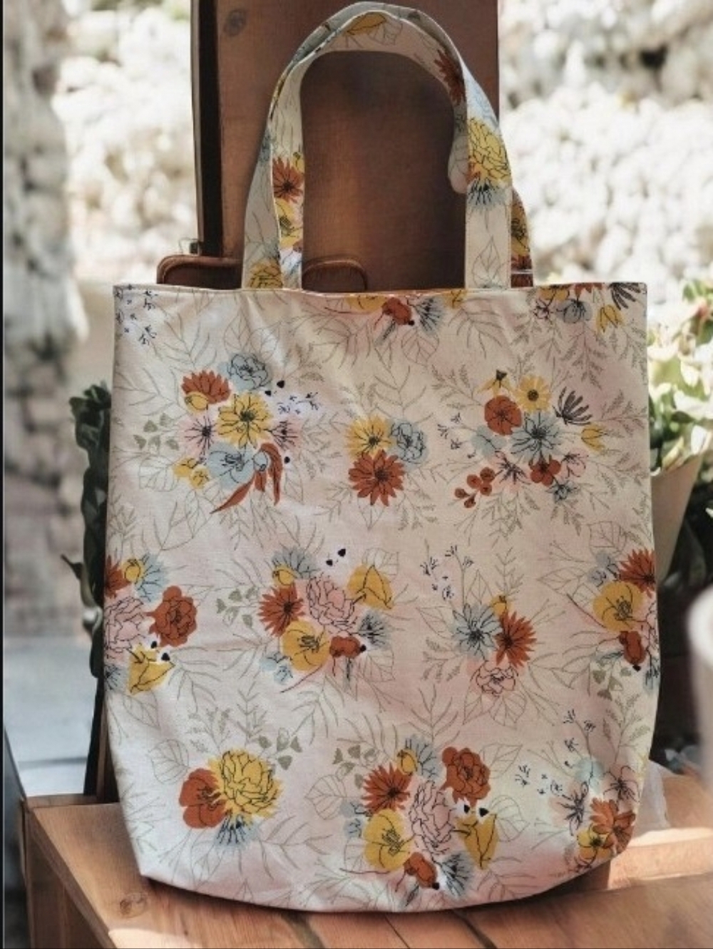 Handmade Floral Tote Bag | Cottagecore Canvas Bag | Everyday Shoulder Tote